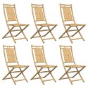 Składane krzesła ogrodowe, 6 szt., 46x66x99 cm, bambusowe Lumarko!