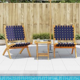 VidaXL Składane krzesła ogrodowe, 2 szt., ciemnoniebieskie