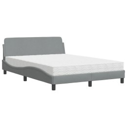 Łóżko z materacem, jasnoszare, 120x200 cm, obite tkaniną Lumarko!