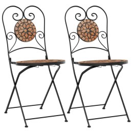 Składane krzesła bistro, 2 szt,. terakota, ceramiczne Lumarko!