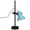 VidaXL Lampa stołowa, 25 W, postarzany niebieski, 15x15x55 cm, E27