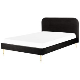 Łóżko welurowe 180 x 200 cm czarne FLAYAT