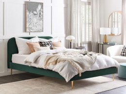Łóżko welurowe 180 x 200 cm zielone FLAYAT
