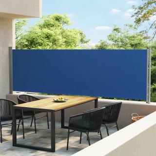Wysuwana markiza boczna na taras, 140x600 cm, niebieska