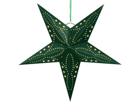 Zestaw 2 wiszących gwiazd brokatowych LED 60 cm zielony MOTTI