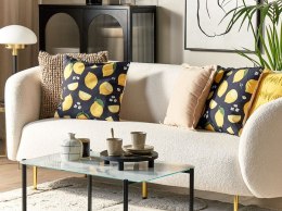 2 poduszki dekoracyjne w cytryny 45 x 45 cm czarno-żółte ORCHID