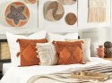 2 bawełniane poduszki dekoracyjne tuftowane z frędzlami 45 x 45 cm pomarańczowe AVIUM