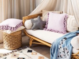2 bawełniane poduszki dekoracyjne z frędzlami 45 x 45 cm różowe LYNCHIS