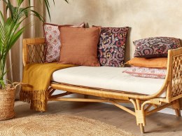 2 lniane poduszki dekoracyjne 45 x 45 cm pomarańczowe SAGINA