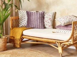 2 welurowe poduszki dekoracyjne w paski 45 x 45 cm różowe AGAPANTHUS