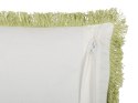 Bawełniana poduszka dekoracyjna w kwiaty 45 x 45 cm zielona z białym FILIX