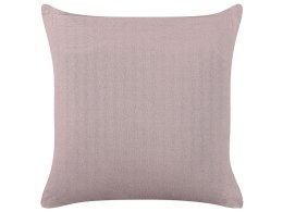 Welurowa poduszka dekoracyjna w paski 45 x 45 cm różowa AGAPANTHUS Lumarko!
