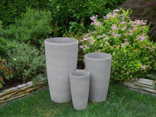 Zestaw 2 doniczek 31 x 31 x 58 cm szary ABDERA