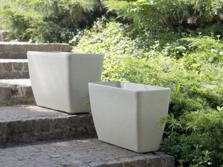 Zestaw 2 doniczek 60 x 27 x 41 cm beżowy BARIS