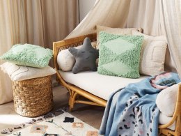 2 poduszki dekoracyjne bawełniane tuftowane 45 x 45 cm zielone RHOEO