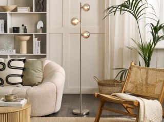 Lampa podłogowa metalowa srebrna RAMIS