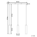 Lampa wisząca 3-punktowa metalowa mosiężna BROSNA