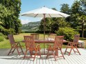 Zestaw ogrodowy drewno akacjowe stół i 6 krzeseł TOSCANA z parasolem (12 opcji do wyboru)