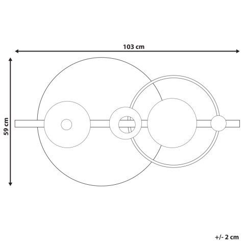 Dekoracja ścienna czarno-złota RUTHENIUM