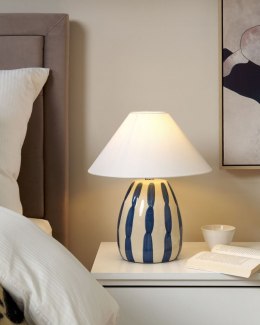 Lampa stołowa ceramiczna beżowo-niebieska LUCHETTI Lumarko!