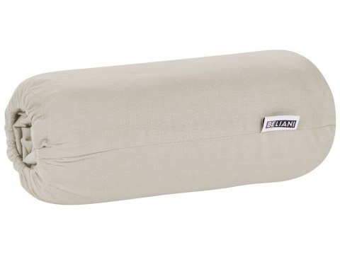 Bawełniane prześcieradło z gumką 160 x 200 cm beżowoszare JANBU