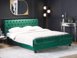 Łóżko wodne welurowe 180 x 200 cm zielone AVALLON