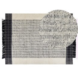 Dywan wełniany 140 x 200 cm biało-czarny KETENLI