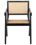 Krzesło drewniane z plecionką rattanową jasne drewno z czarnym WESTBROOK