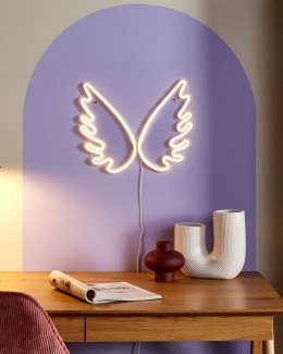 Neon ścienny LED skrzydła anioła biały GABRIEL