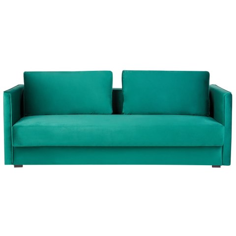 Sofa rozkładana welurowa zielona EKSJO Lumarko!