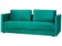 Sofa rozkładana welurowa zielona EKSJO