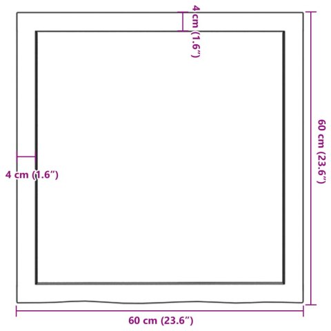 Blat stołu, ciemnoszary, 60x60x6 cm, lite drewno dębowe Lumarko!
