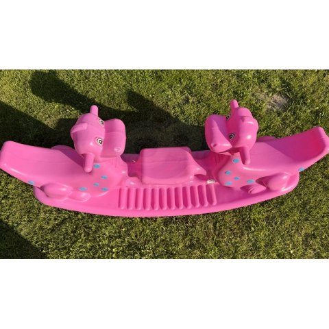 WOOPIE Bujak Wieloosobowy Dino Huśtawka Równoważna Różowa Lumarko!