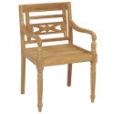 Krzesła Batavia z beżowymi poduszkami, 2 szt., drewno tekowe Lumarko!