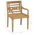 Krzesła Batavia z beżowymi poduszkami, 2 szt., drewno tekowe Lumarko!