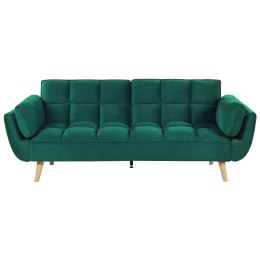 Sofa rozkładana welurowa zielona ASBY Lumarko!