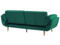 Sofa rozkładana welurowa zielona ASBY Lumarko!