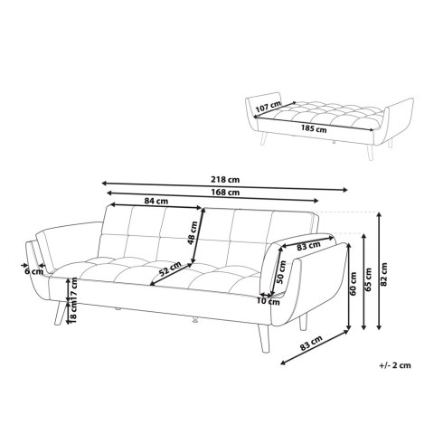 Sofa rozkładana welurowa zielona ASBY