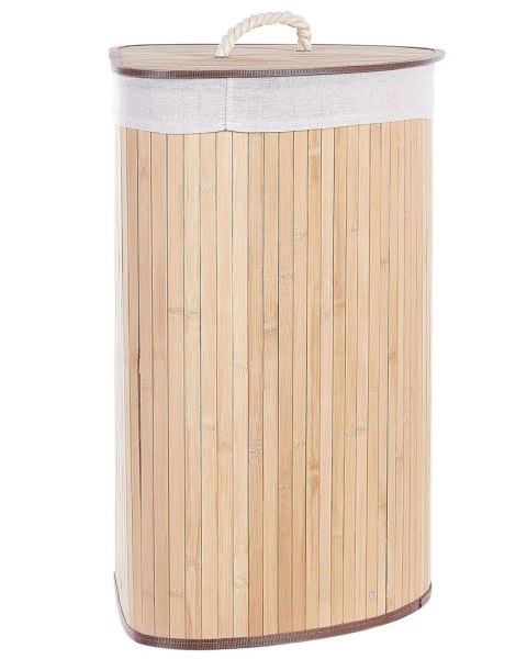 Kosz bambusowy z pokrywą jasne drewno MATARA
