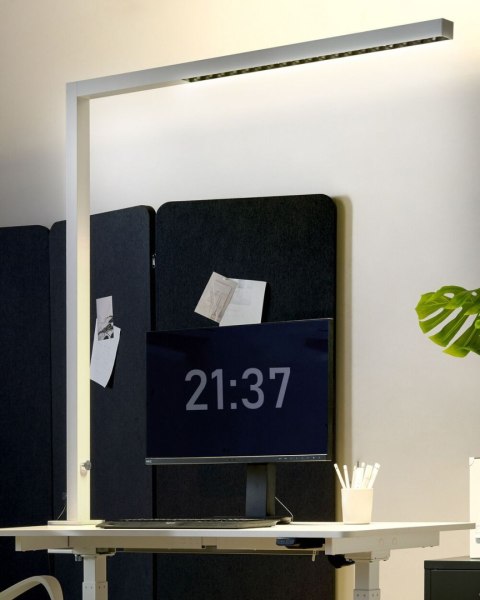 Lampa biurkowa zaciskowa LED metalowa srebrna VOLANS