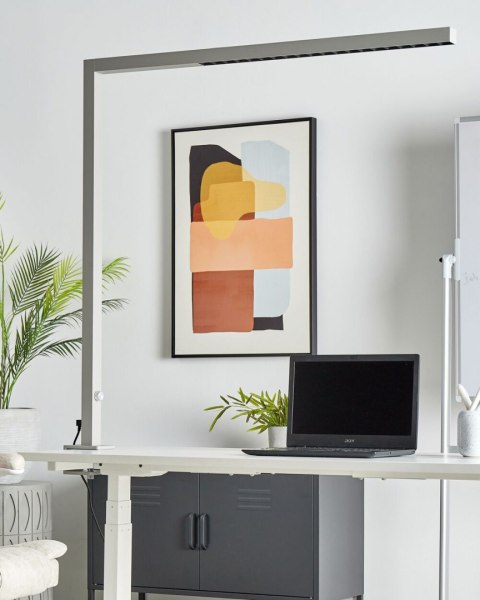 Lampa biurkowa zaciskowa LED metalowa srebrna VOLANS