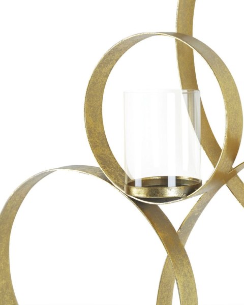 Świecznik ścienny metalowy 80 cm złoty BURU