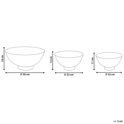 Zestaw 3 mis dekoracyjnych złoty BARU