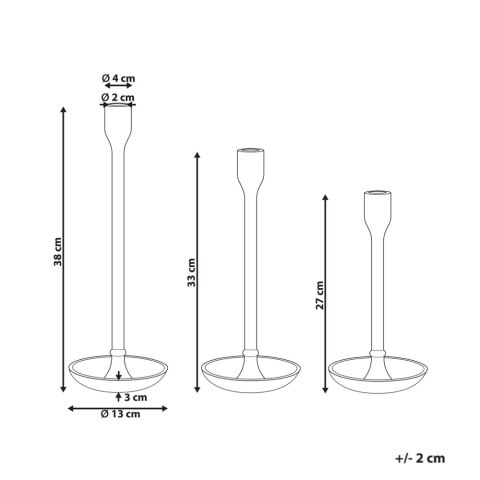 Zestaw 3 świeczników złoty LIWUNG