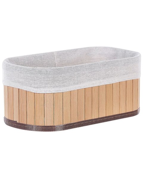 Zestaw 5 koszy bambusowych jasne drewno TALPE