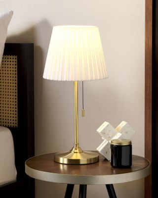 Lampa stołowa mosiężno-biała TORYSA