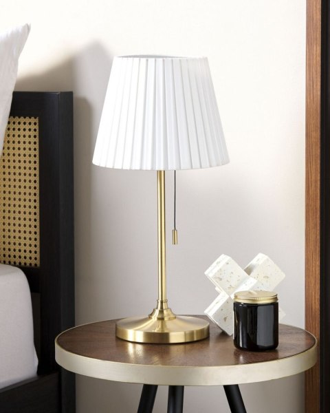 Lampa stołowa mosiężno-biała TORYSA