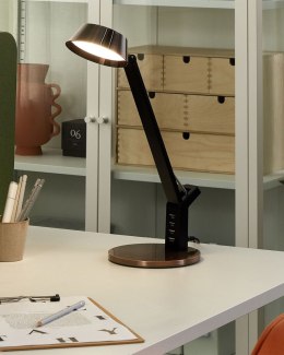 Lampa biurkowa LED metalowa z portem USB miedziana CHAMAELEON Lumarko!