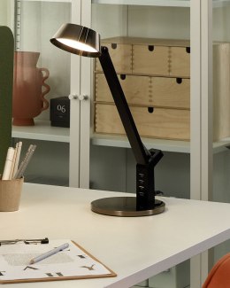 Lampa biurkowa LED metalowa z portem USB mosiężna CHAMAELEON Lumarko!