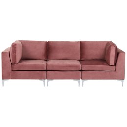 Sofa modułowa 3-osobowa welurowa różowa EVJA Lumarko!